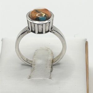 Silver Ring with Multicolor Stone